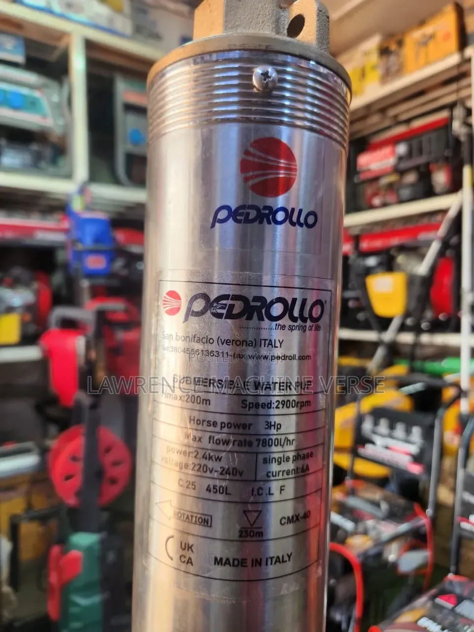 3HP Water Pump Pedrollo
