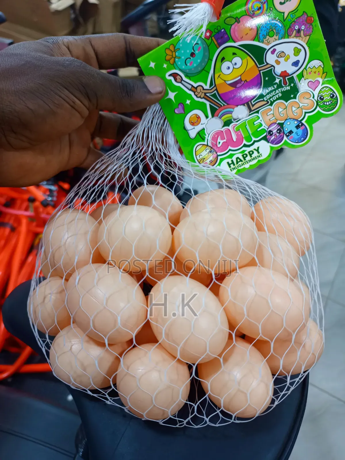 Peach-Colored Hollow Plastic Toy Eggs