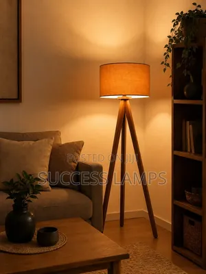 Wooden Standing Tripod Floor Lamps