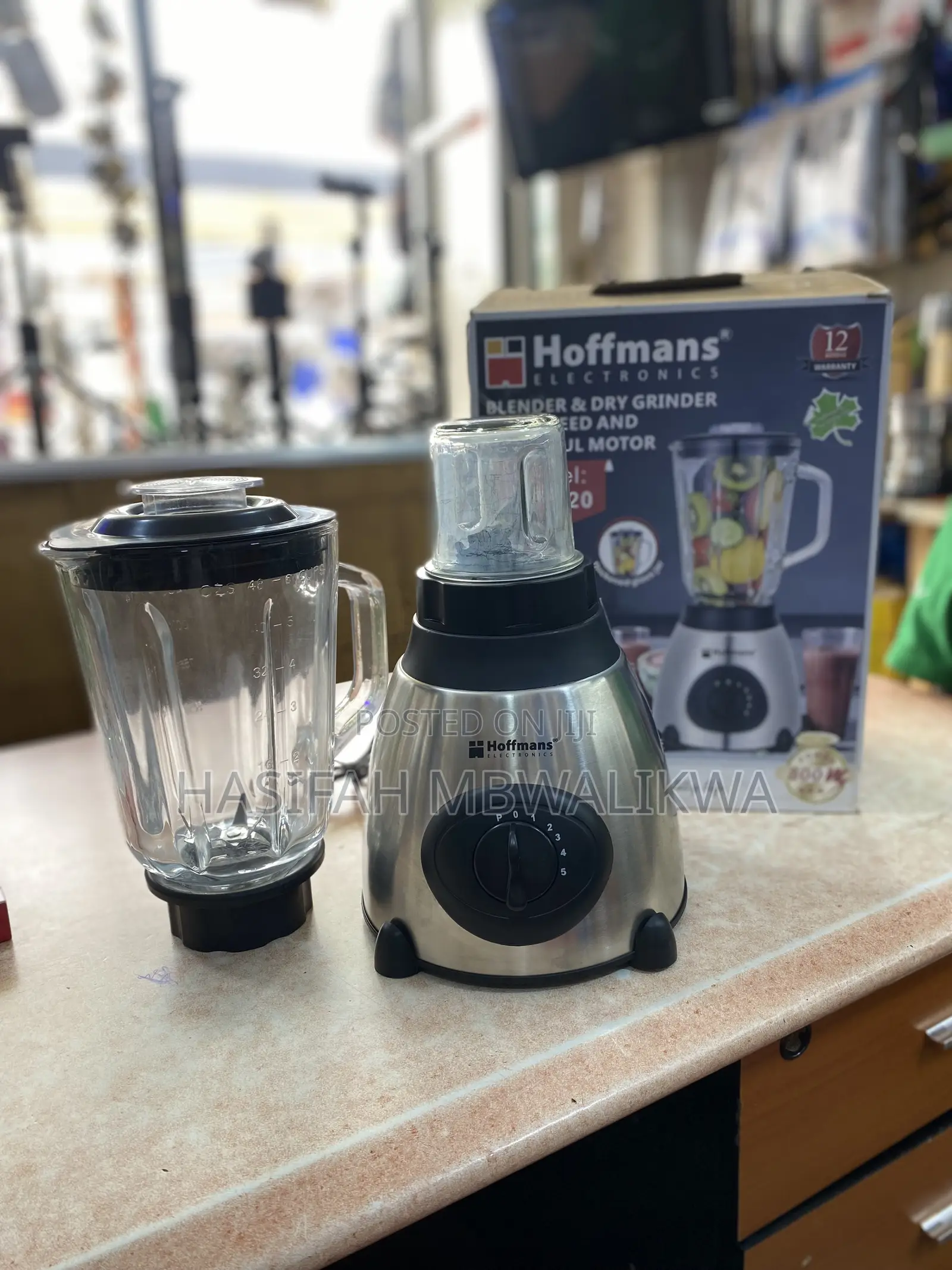 2 in 1 Hoffmans Glass Blender Dry Grinder