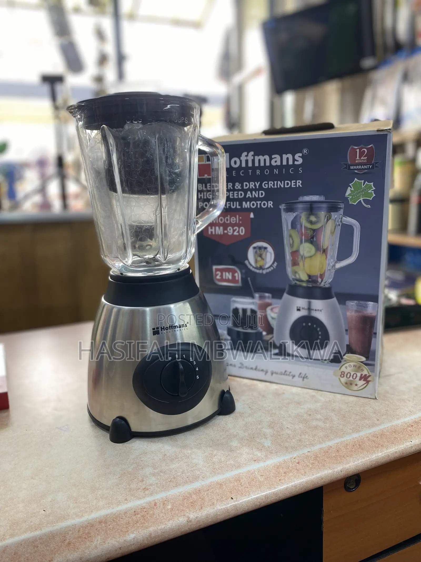2 in 1 Hoffmans Glass Blender Dry Grinder