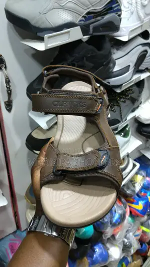 Original Leather Men Open Shoes Very Comfortable and Durable-Brown