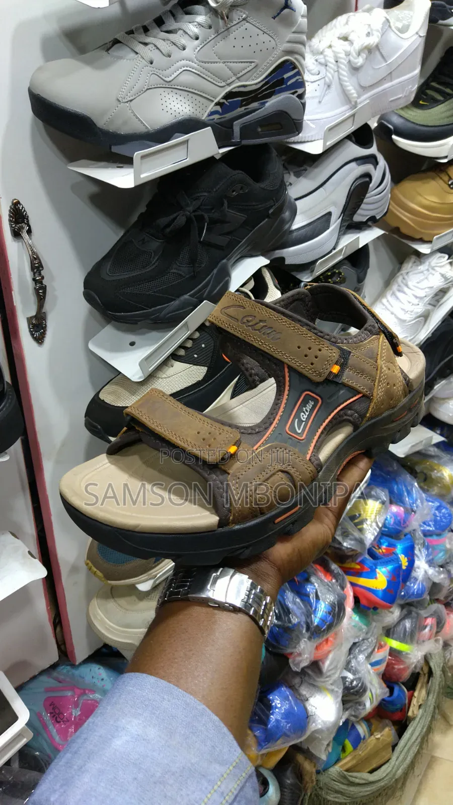 Stylish Men Leather Open Sandals in Brown