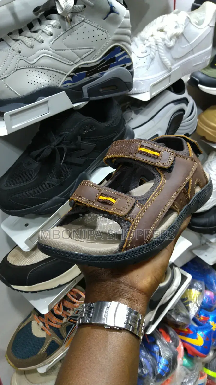 Men’s Outdoor Leather Sandals With Triple Adjustable Straps – Brown