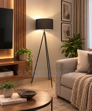 Tripod Metallic Floor Lamp Black Colour.