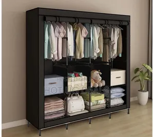 4 Column Deluxe Portable Fabric Wardrobe Closet Organizer