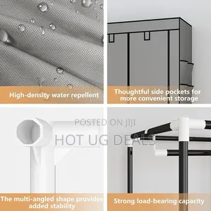 4 Column Deluxe Portable Fabric Wardrobe Closet Organizer