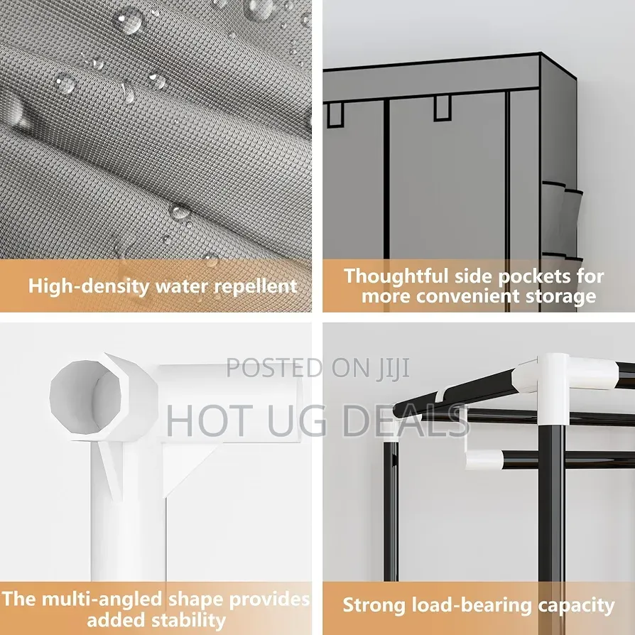 4 Column Deluxe Portable Fabric Wardrobe Closet Organizer