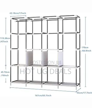 4 Column Deluxe Portable Fabric Wardrobe Closet Organizer