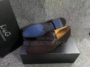 Original D G Brown Suede Slip-on Dress Shoes – Blue Black Sole