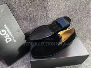 Original D G Black Suede Slip-on Dress Shoes – Blue Black Sole