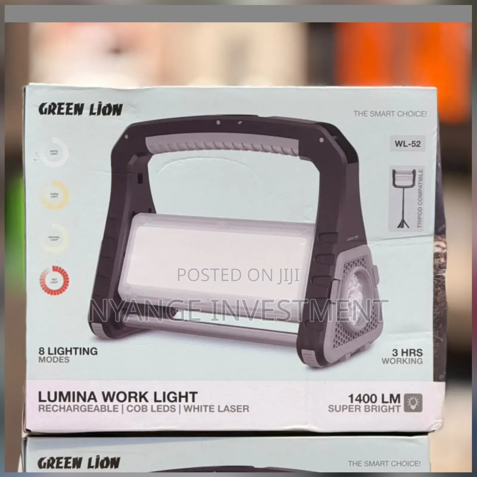 Green Lion Lumina Work Light Rechargeable 1400-Lumen Work Light