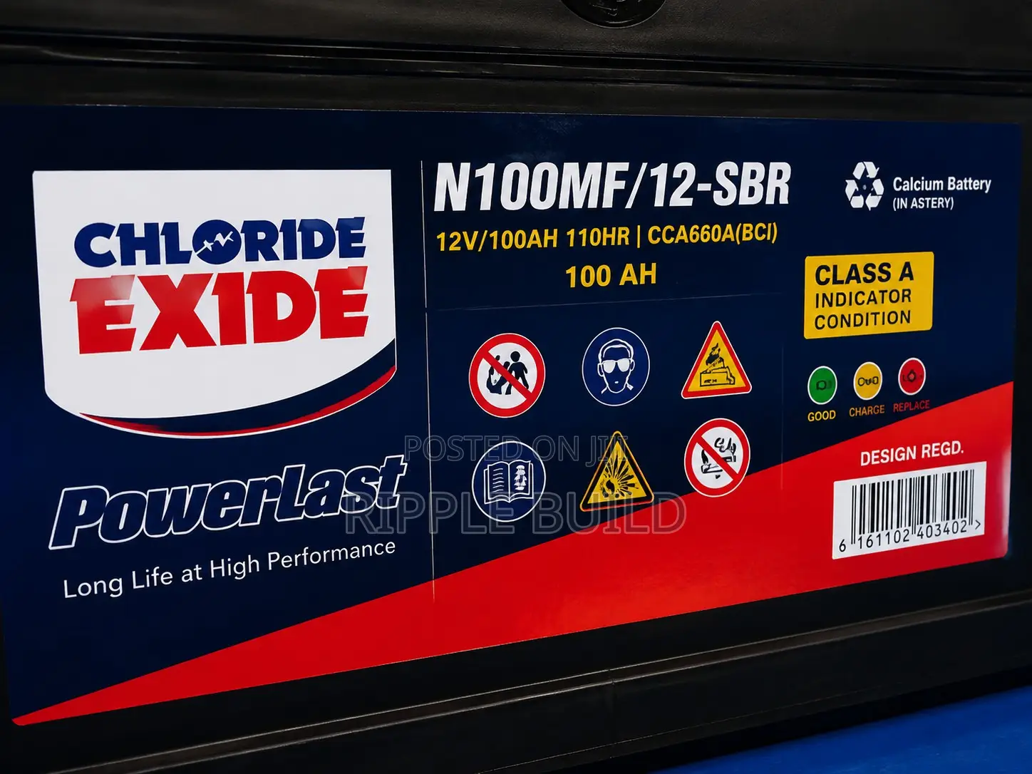 100MF 100Ah Chloride Exide PowerLast Maintenance Free Car Battery