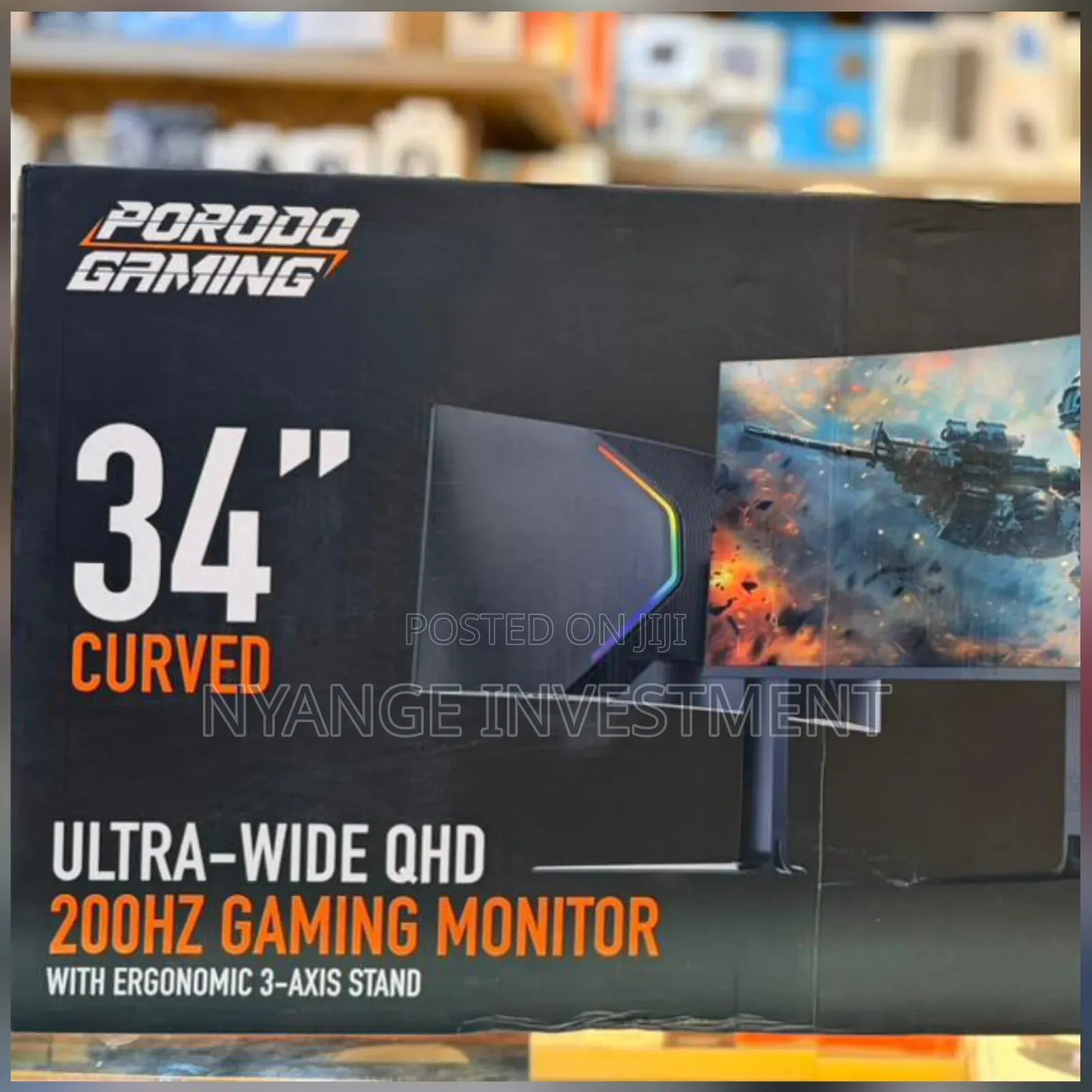 Porodo 34inch Gaming Ultra Wide Curved Monitor Screen