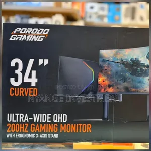 Porodo 34inch Gaming Ultra Wide Curved Monitor Screen