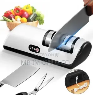 White, Compact Electric Knife Sharpener