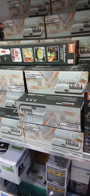 White, Compact Electric Knife Sharpener