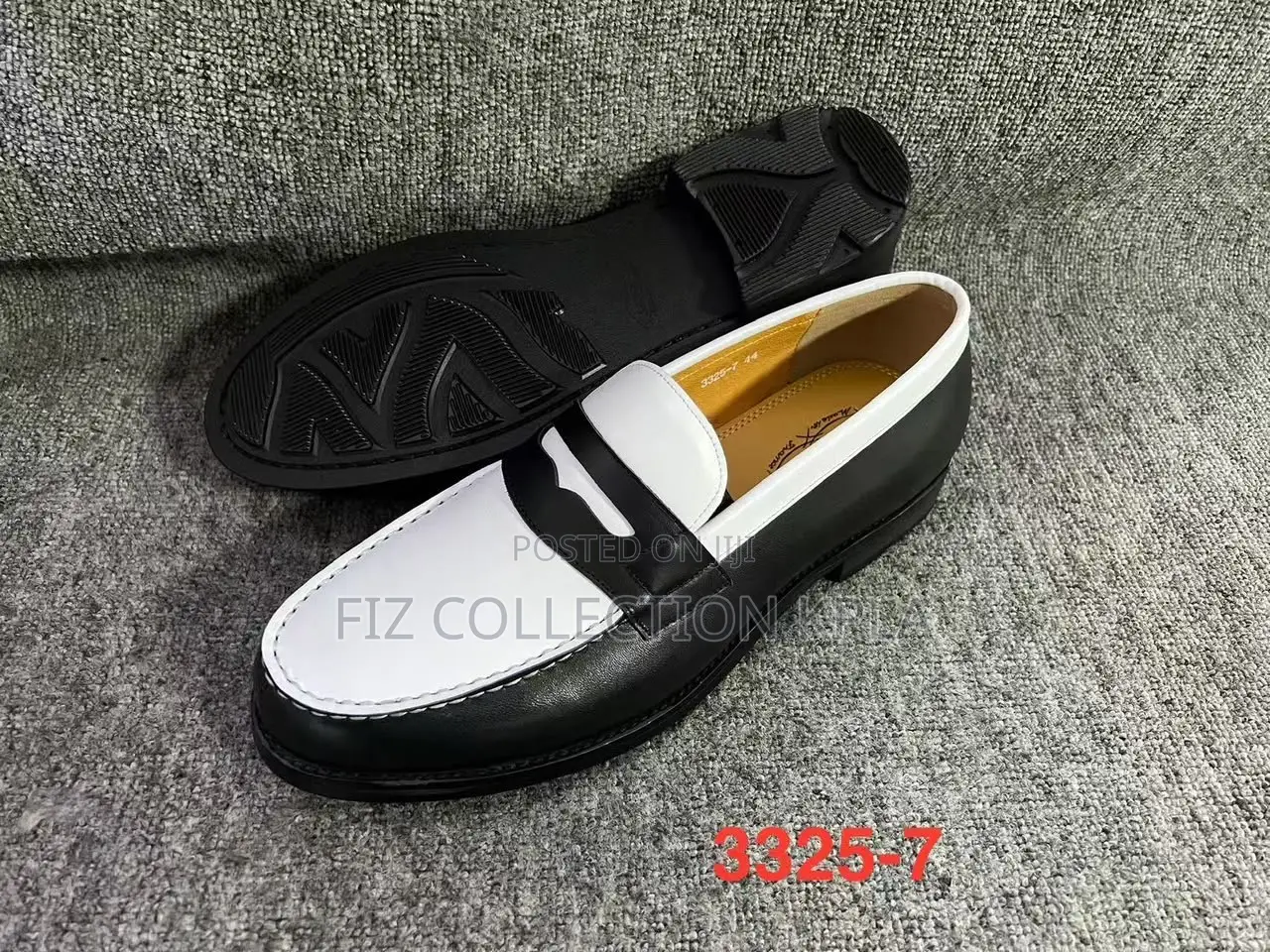 Original J.M. Weston 180 Style Black White Penny Loafers