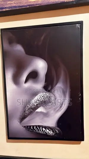 Smoking Girl Modern Art Framed Canvas