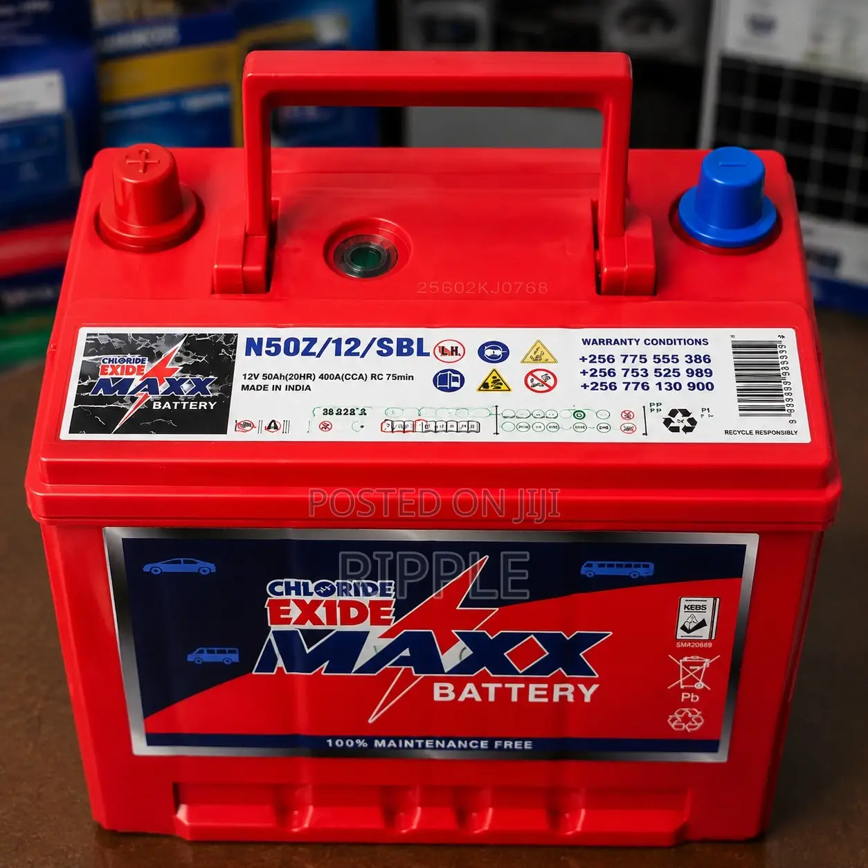 50Ah Chloride Exide 050ZMF MAXX PowerLast MF Car Battery 12V