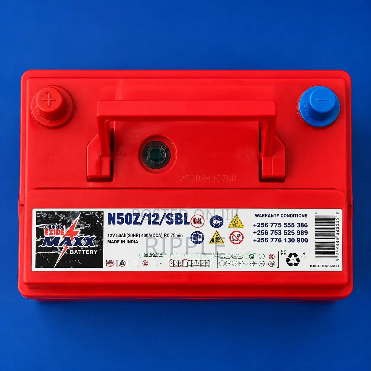 50Ah Chloride Exide 050ZMF MAXX PowerLast MF Car Battery 12V