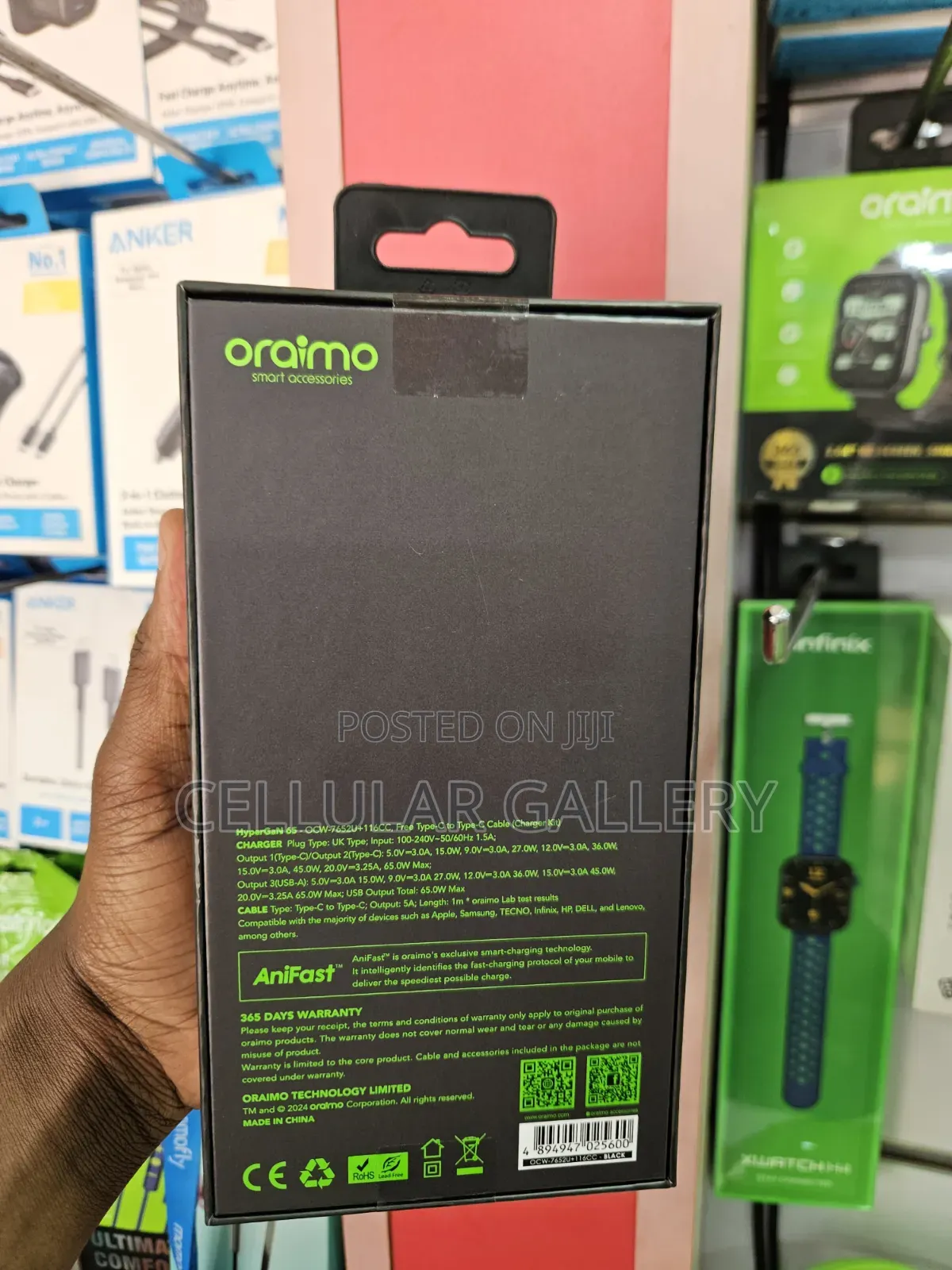 Oraimo 65W ALL-IN-ONE GaN CHARGER for Phones and Laptops HyperGaN 65