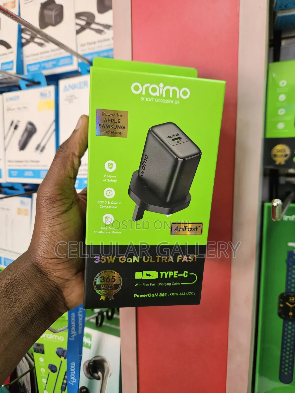 Oraimo 35w Gan Ultra Fast USB-C to USB-C Charger Powergan 351