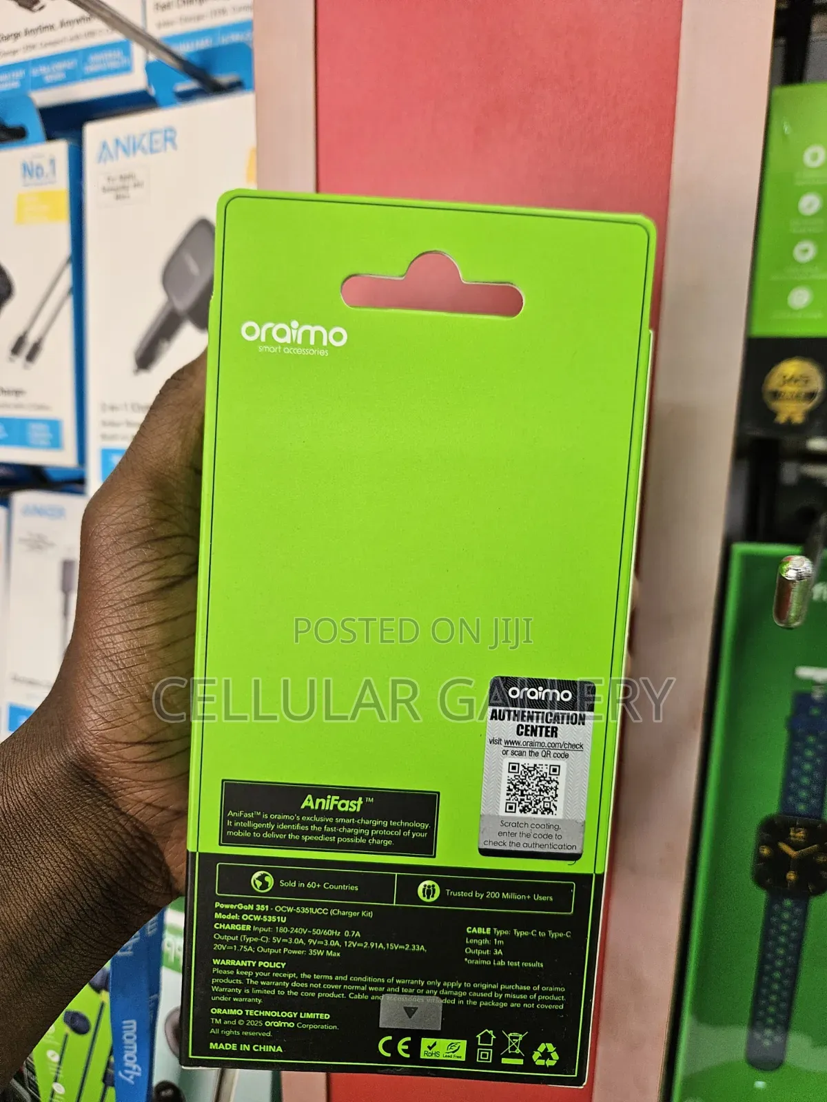 Oraimo 35w Gan Ultra Fast USB-C to USB-C Charger Powergan 351
