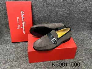 Original Salvatore Ferragamo Coffee Brown Suede Gancini Loafers