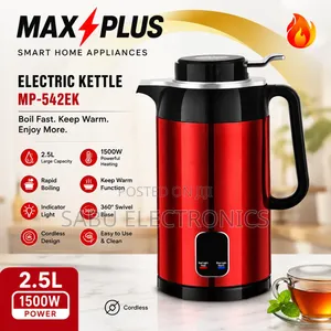 MAX PLUS 2.5L Electric Kettle –1500W With Keep Warm Function or Flask