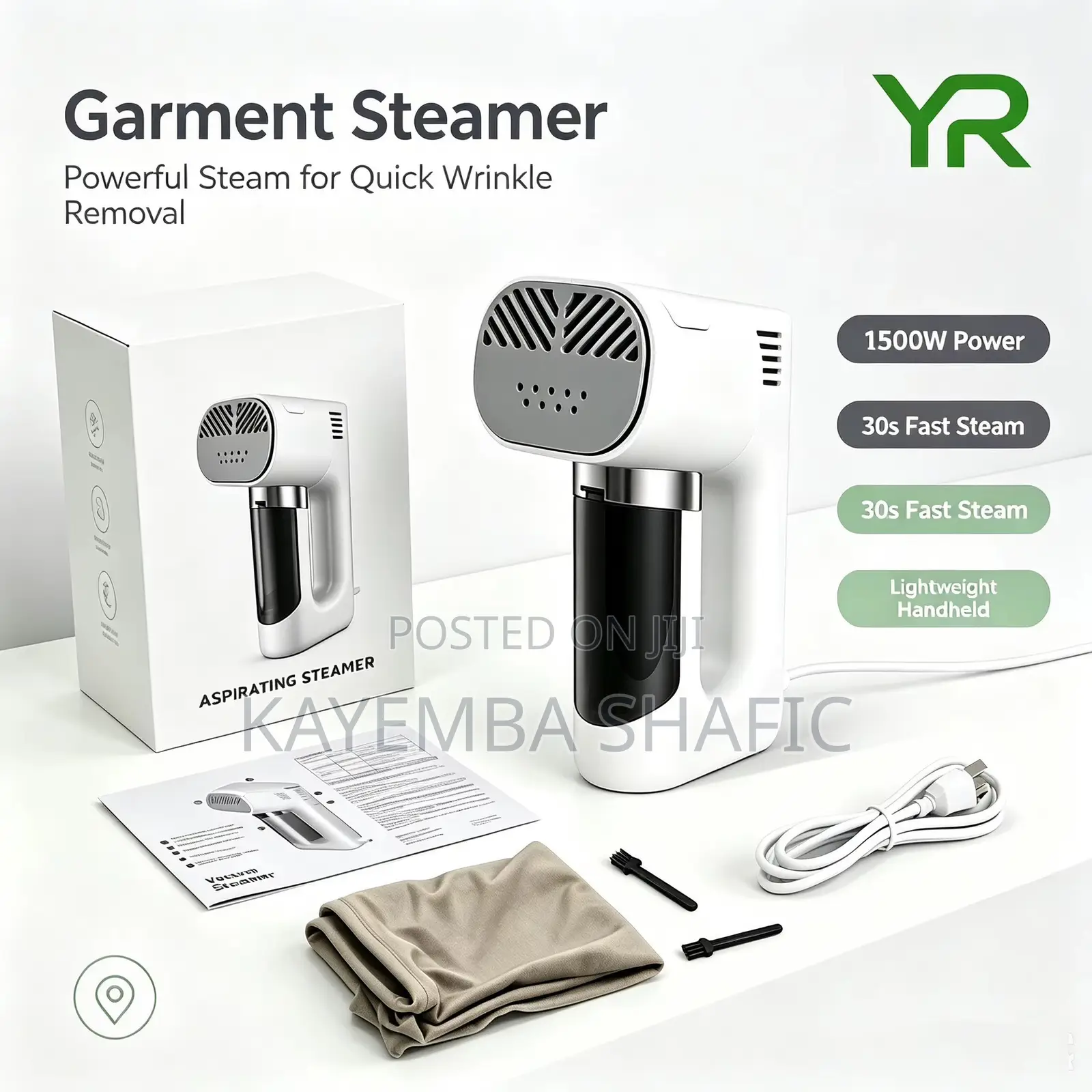 Handheld 2-in-1 Vacuum Garment Steamer Portable Iron