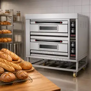 Commercial Double Decker Electric Baking Oven -2 Deck 4 Trays Capacity