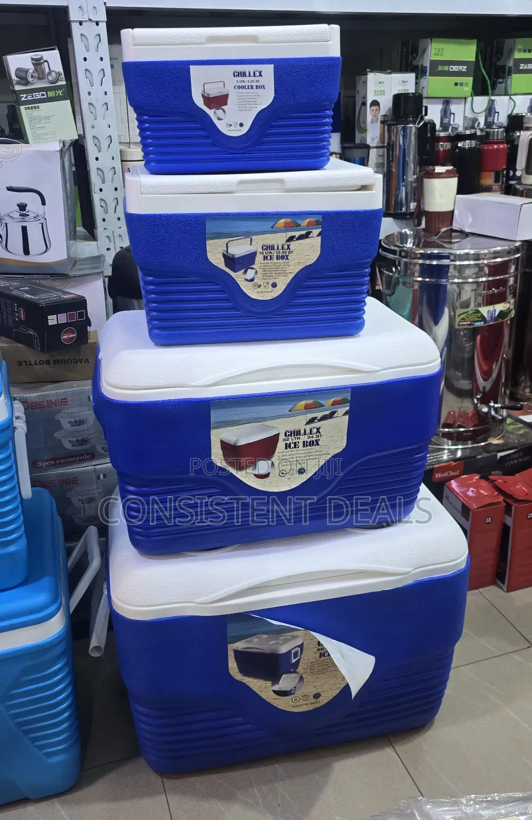 Chillex Blue Insulated Ice Boxes / Cooler Boxes Set