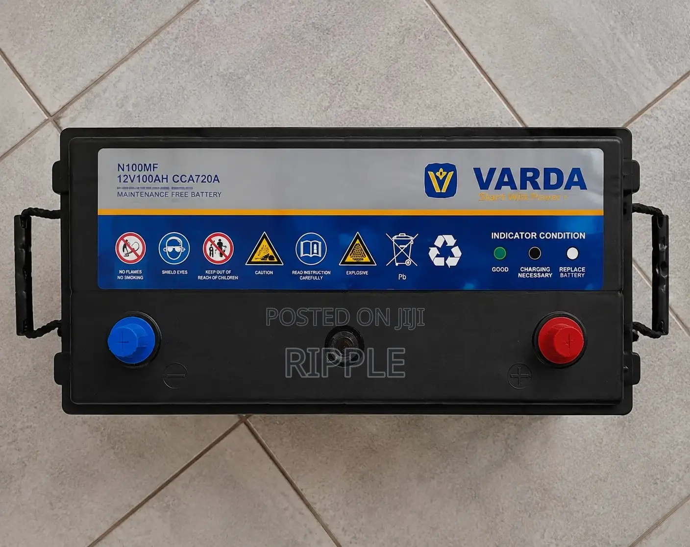 100Ah Varda N100MF 800CCA Maintenance Free Car Battery 12V
