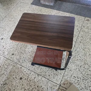 C Shaped Portable Coffee Table With Rollers