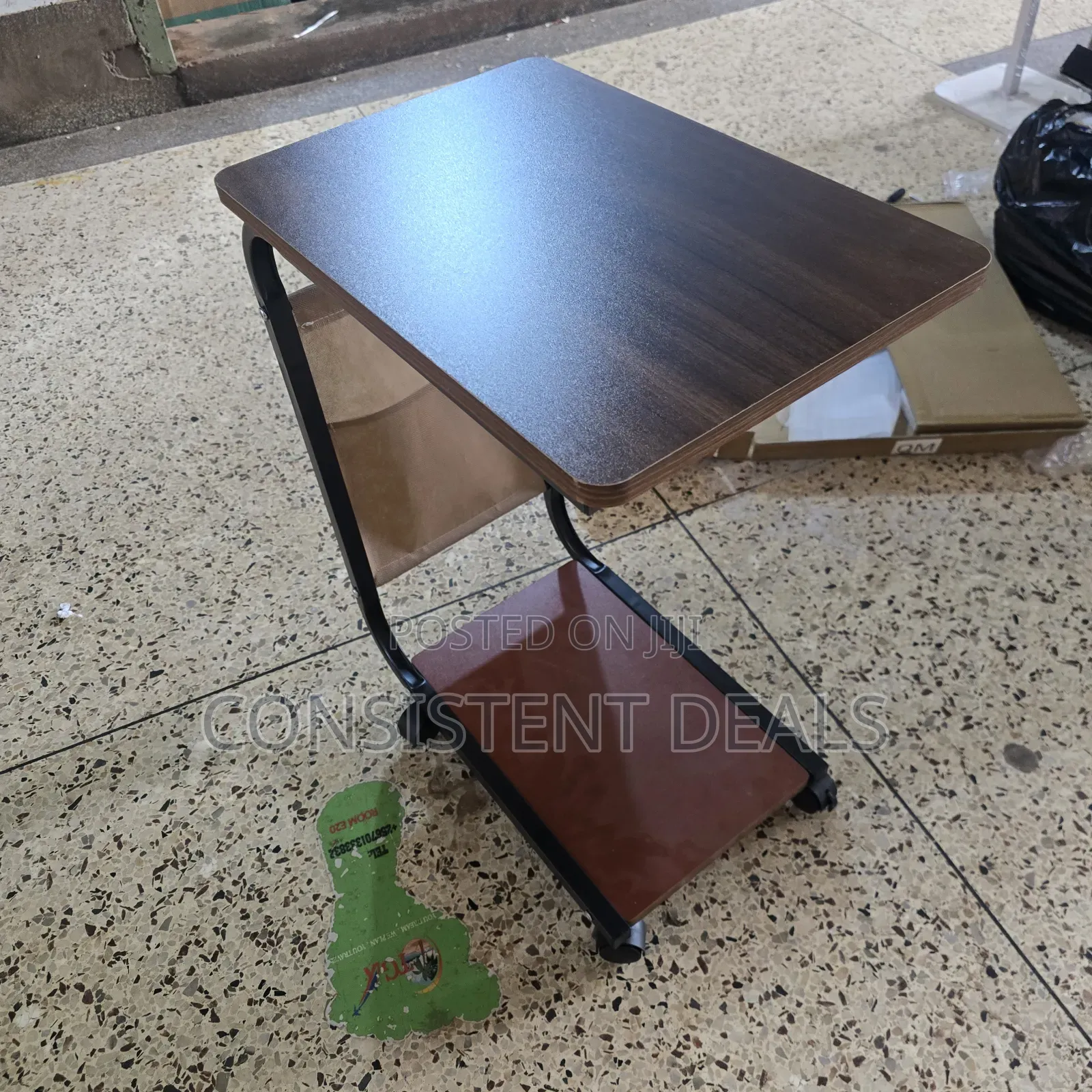C-Shaped Mobile Side Table