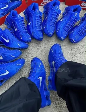 Original Nike Shox R4 Blue Silver Sport Sneakers