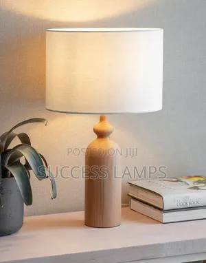 Natural Turned-Wood Table Lamp