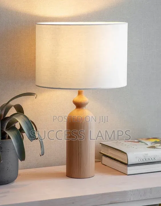 Natural Turned-Wood Table Lamp