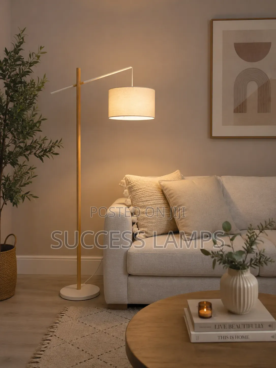 Metallic Linen Floor Lamps