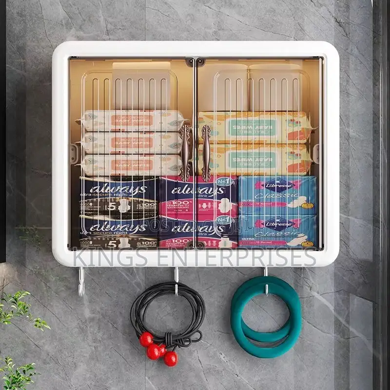 Wall Mounted Adhesive Bathroom Storage Cabinet/Organizer