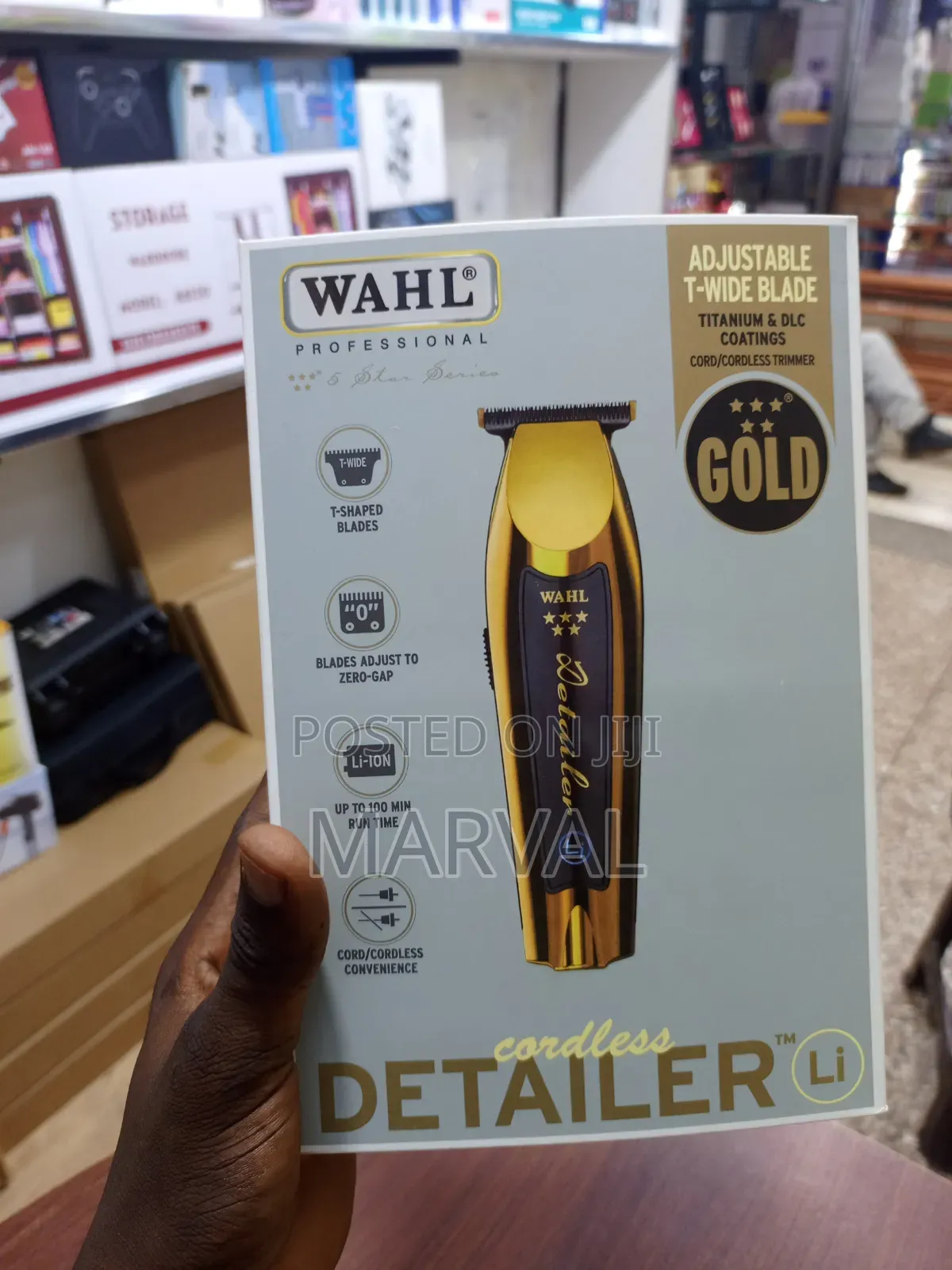Wahl Gold Cordless Detailer Li - With Extra Wide T-Blade