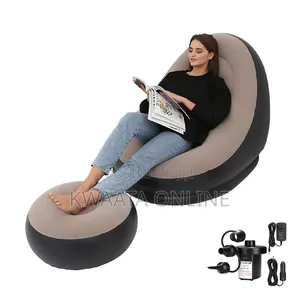 Inflatable Chair With Pump,Air Sofa Inflatable Couch Plus Footrest