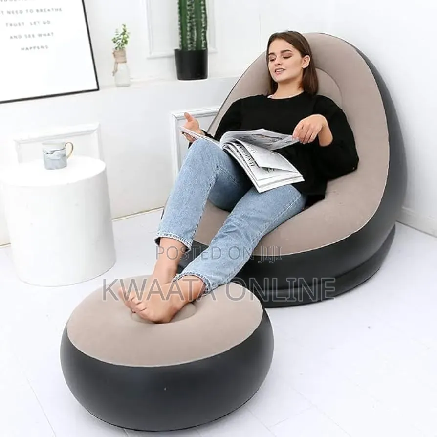 Inflatable Chair With Pump,Air Sofa Inflatable Couch Plus Footrest