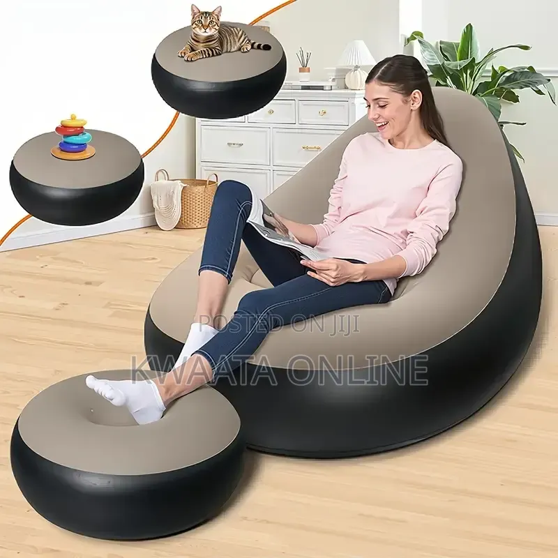 Inflatable Chair With Pump,Air Sofa Inflatable Couch Plus Footrest