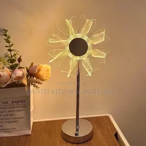 Sunflower Windmill LED Room Decor Lamp3 Colors Touch for Bedside Table