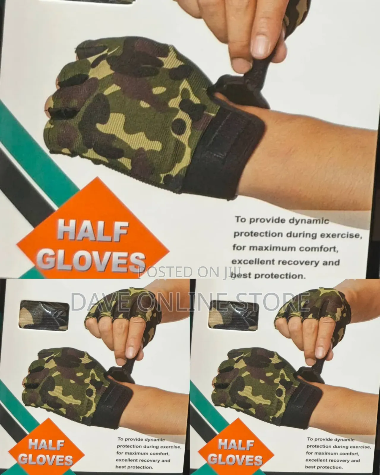 Half-Finger Camouflage Sports Gloves