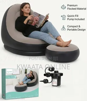 Inflatable Chair With Pump,Air Sofa Inflatable Couch Plus Footrest