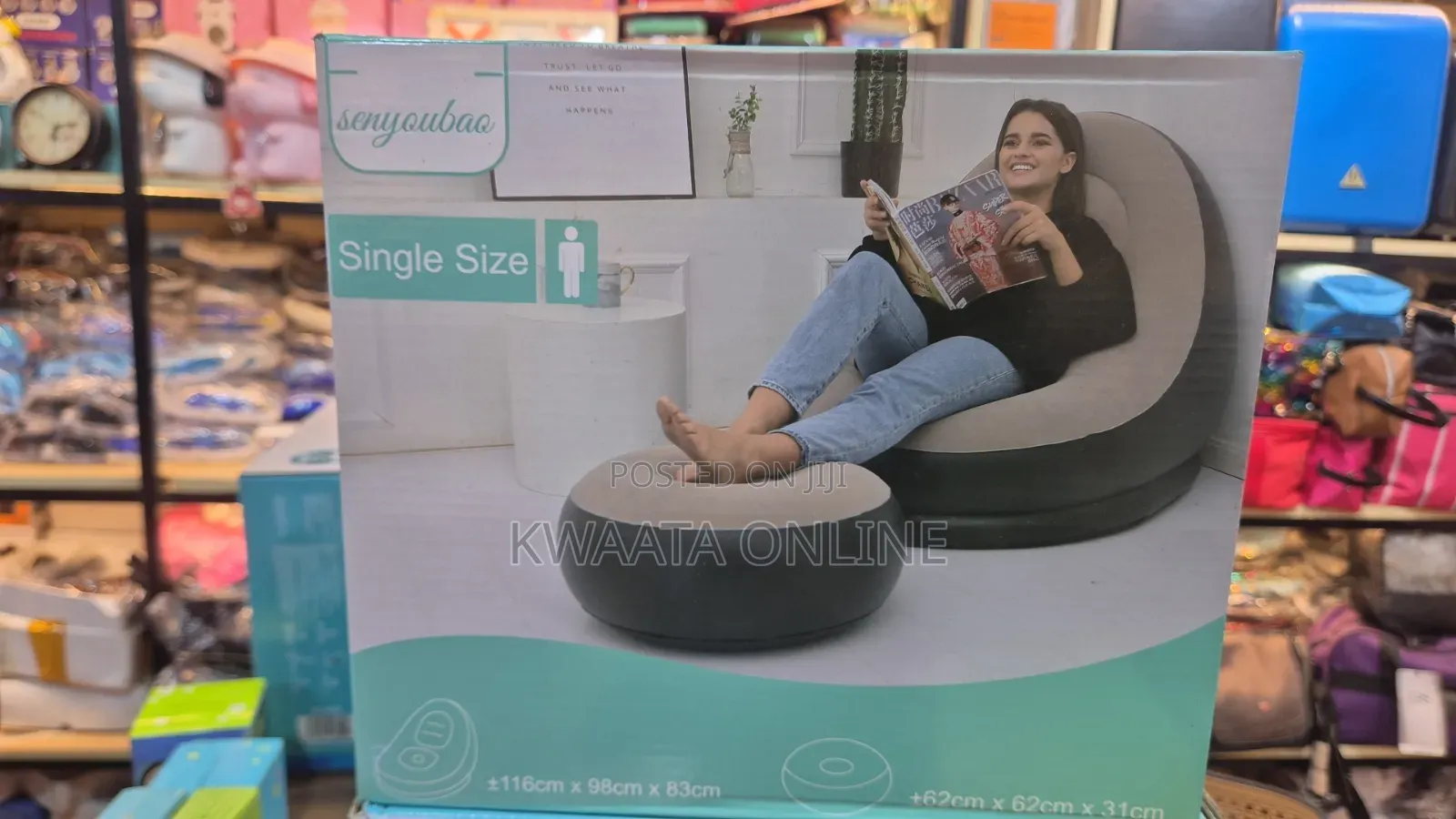 Inflatable Chair With Pump,Air Sofa Inflatable Couch Plus Footrest