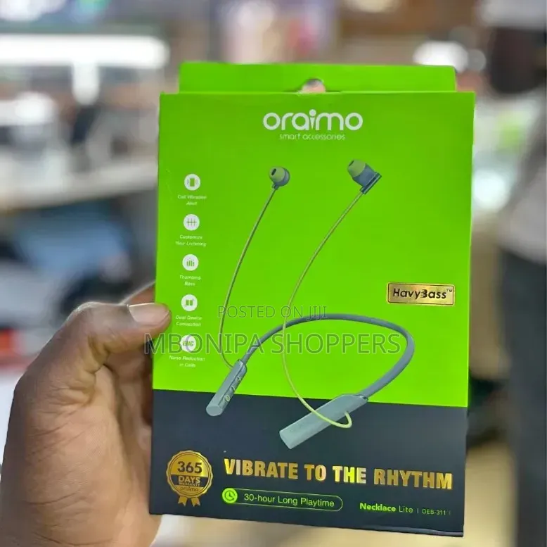 Oraimo Necklace Lite Wireless Headphones Call Vibration 30Hr Playtime